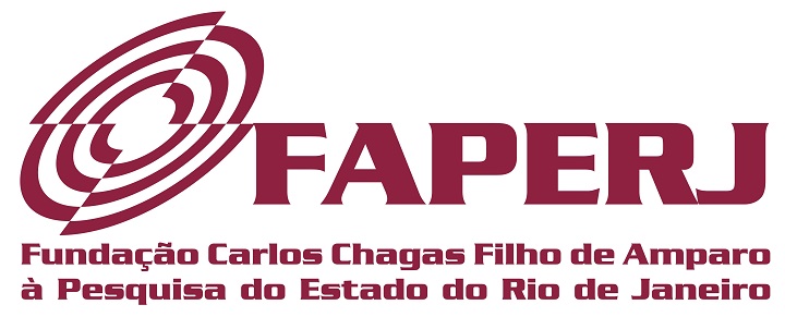 cartaz branco, escrita em vermelho "Fundação de Amparo à Pesquisa do Estado do Rio de Janeiro (FAPERJ)"