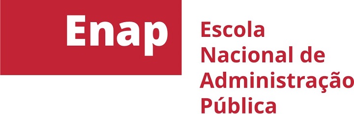 Logo da Enap (fundo vermelho com a sigla e o nome da instituição)