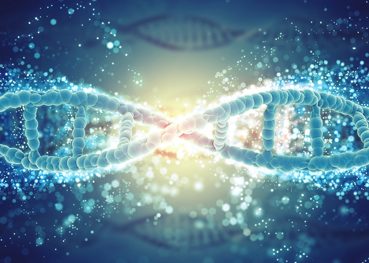 ilustração 3d de uma cadeia de DNA